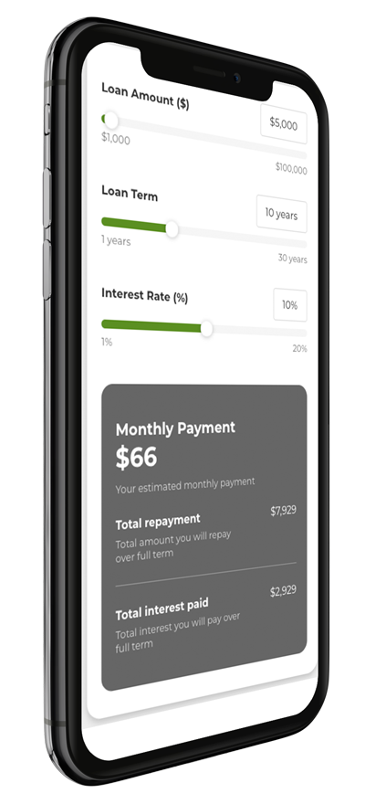Loan calculator on mobile