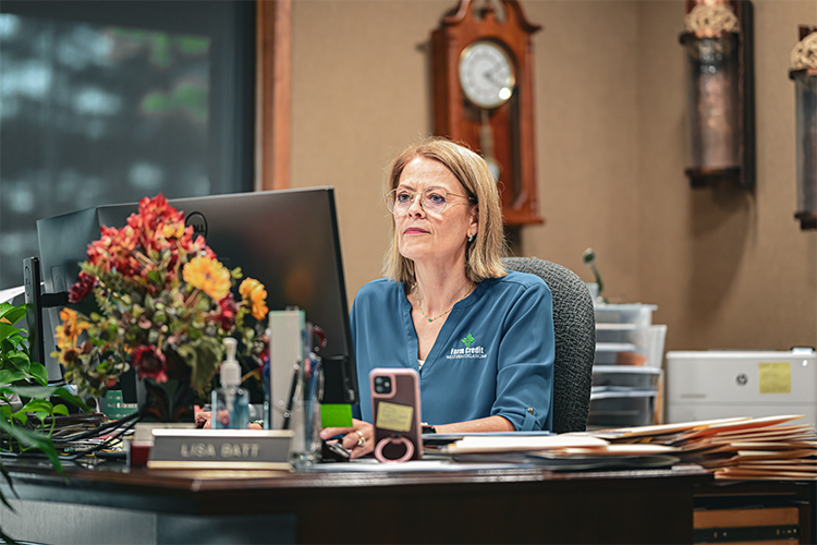 lisa batt working at her computer